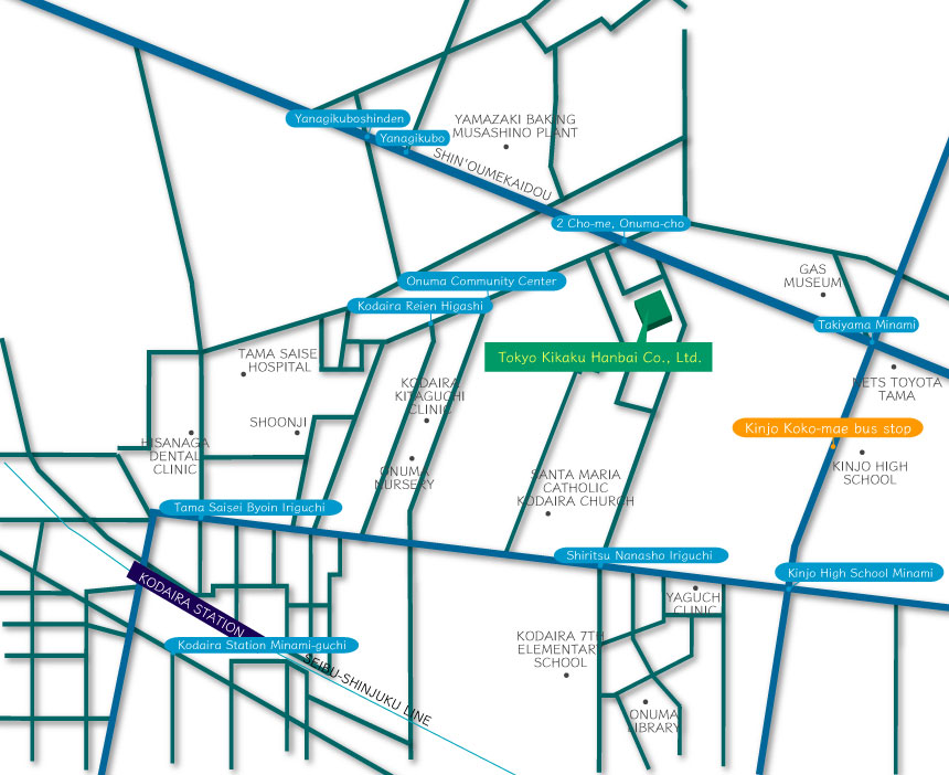 Tokyo Kikaku Hanbai Access map
