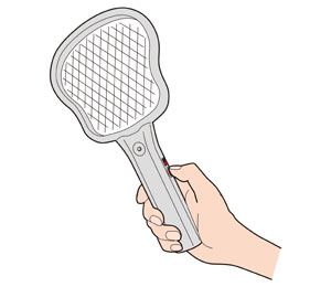 Electric Fly Swatter Racket Gray Illust image