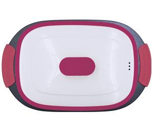 レンジdeビストロ Oval ワインレッド 蓋付イメージ