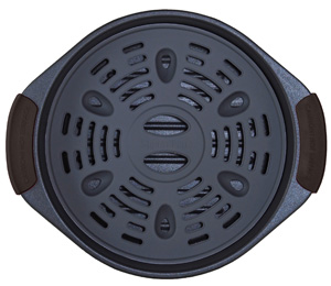 Microwave Bistro Deep Circle (Deep type/Exclusively for mail-order sale) Cafe Black Steaming plate