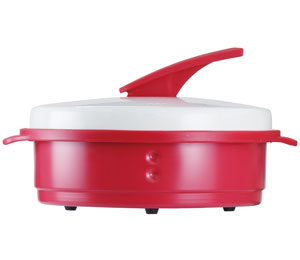 Microwave Double-Sided Baker with Steaming Plate Image with side lid